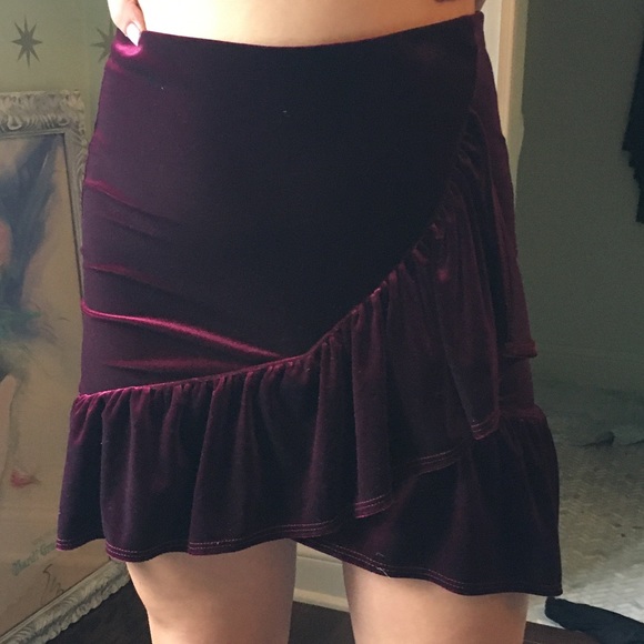 Urban Outfitters Dresses & Skirts - Red Velvet Skirt
